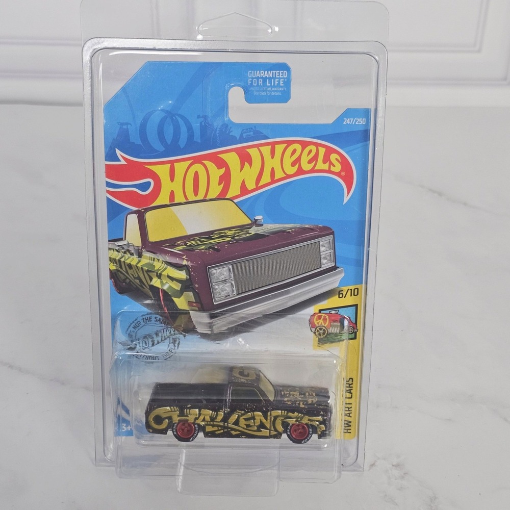 Hot Wheels 83 Chevy Silverado HW Art Cars Graffiti Pickup Truck 1:64 with Case